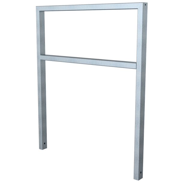 Lean-on hoop made of steel tube | Square tube, 60 x 40 mm | with cross bar | total width: 1000 mm | hot-dip galvanized